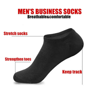 10pairs/Lot Men's Socks Casual Boat Socks Black Business Socks Solid Color Breathable Comfortable High Quality Ankle Socks 37-45