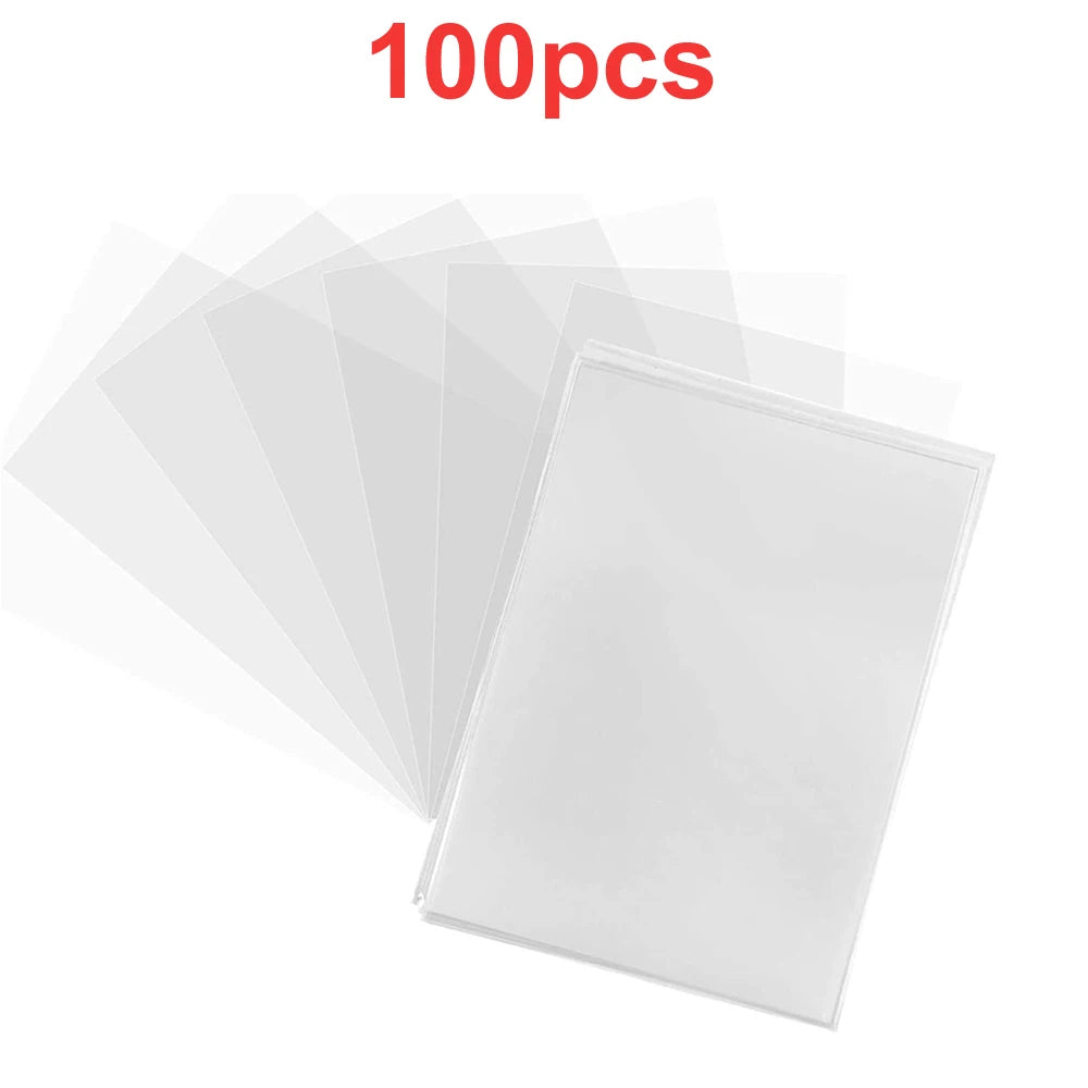 100 Pcs Transparent Playing Card Cover Clear Protector Sleeve Holder For Pokemon Board Game ID Trading Folder Photo Pouch Kit