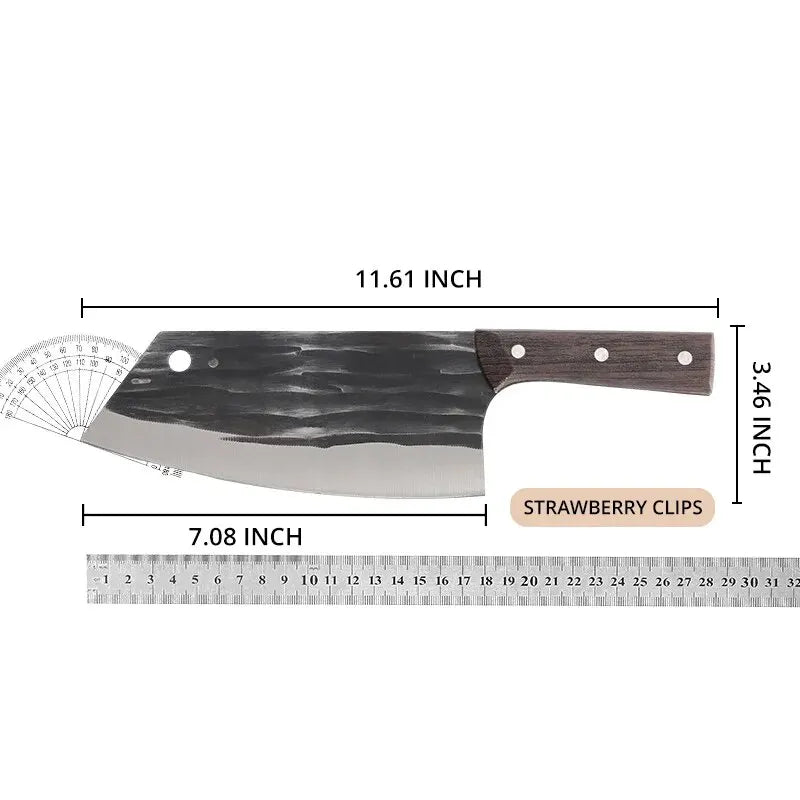 1pc Handmade Forged Kitchen Knives Kitchen Meat and Vegetable Knives Sharp Slicing Knives Traditional Kitchen Knives