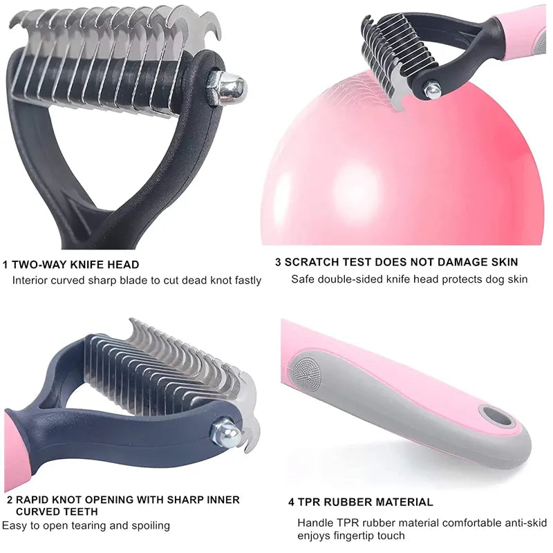 Nouveau peigne d'épilation pour chiens chat démêlant coupe de fourrure brosse de démêlage outil de toilettage pour cheveux longs emmêlés bouclés animal de compagnie