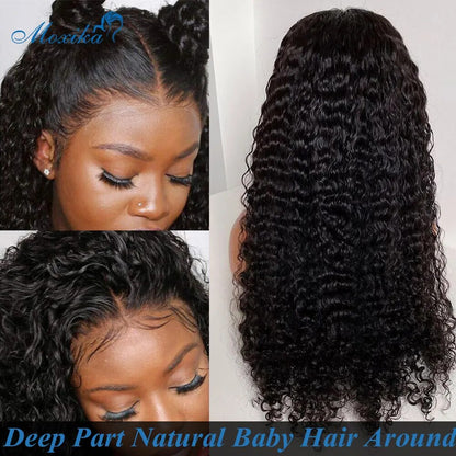 Human Hair Wig Deep Wave Closure Wig 13x6 Lace Frontal Wig Glueless PrePlucked Bleached Knots Wigs 13x4 Deep Wave Frontal Wig