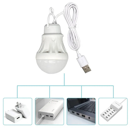 USB LED Light Bulb Portable Camping Light Mini Light Bulb 5V Power Book Light Student Study Table Lamp Outdoor Fishing Lighting