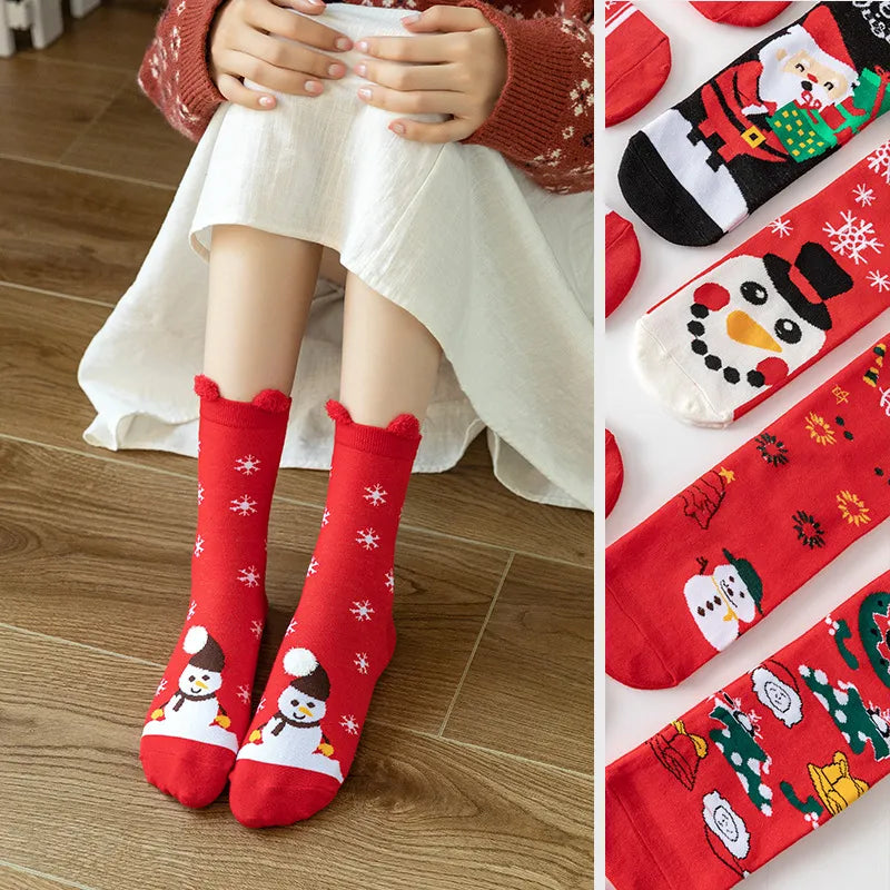 Chaussettes de noël de dessin animé, décorations de joyeux noël pour la maison, cadeaux de noël, fournitures de bonne année