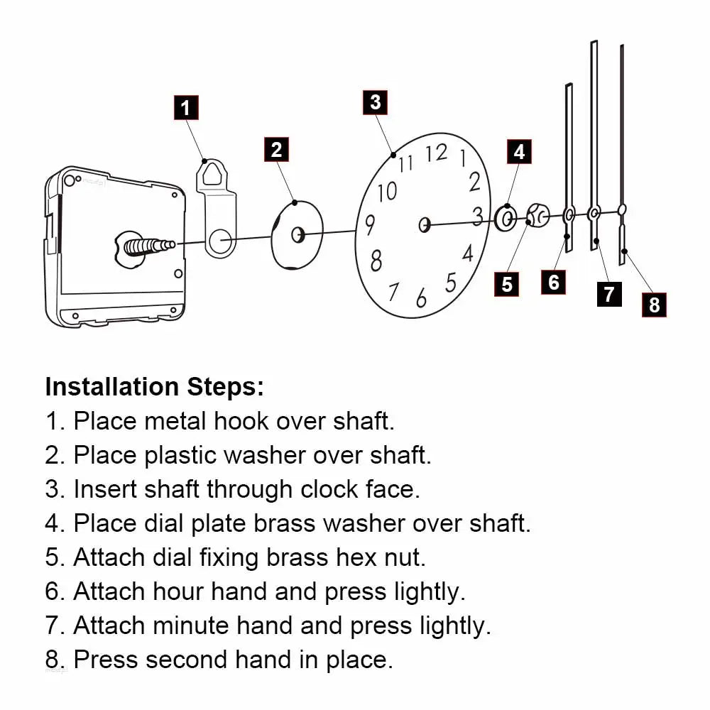 Mécanisme d'horloge murale silencieuse à Quartz, Kit de mouvement Central pour machines, montre, Table de balayage, horloge à arbre Long, bricolage