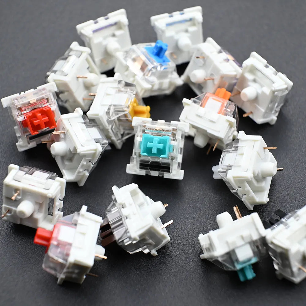 Outemu Switch Mekanisk tangentbordsomkopplare 3Pin Clicky Linjär Taktil Tysta Switchar RGB LED SMD Gaming kompatibel med MX Switch