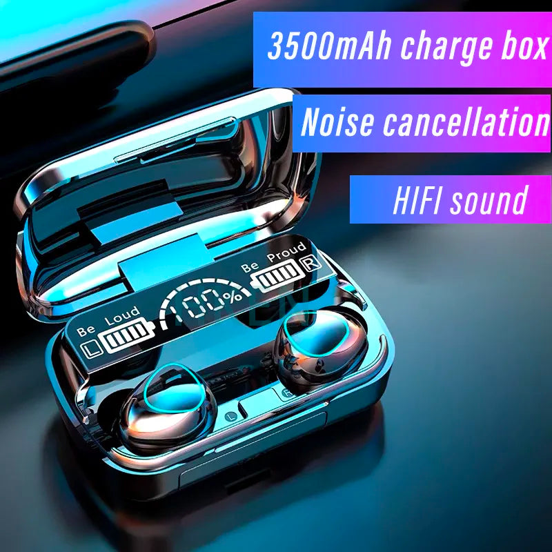 3500mAh Wireless Earphones Bluetooth V5.0 TWS Wireless Headphones LED Display With Power Bank Headset With Microphone