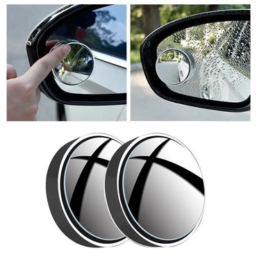 New 2 Pcs Car Suction Cup Mount Auxiliary Rearview Mirror 360 Degree Rotating Wide-angle Round Frame Blind Spot Mirror