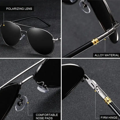 Fashion Aviator Polarized Sunglasses For Men Women Pilot Driving Fishing Metal Sun Glasses Luxury Brand Designer Eyewear UV400