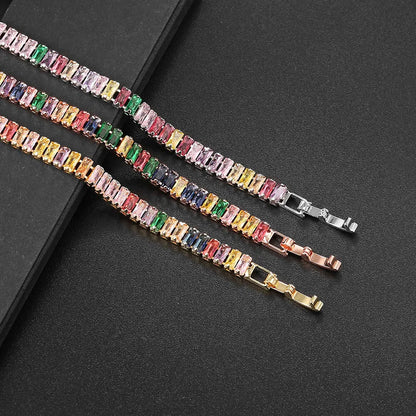 Iced Out Zircon Tennis Bracelet For Women Luxury Crystal Bracelets Men's Hand Chain Hippie Trendy Accessories Jewelry Gifts