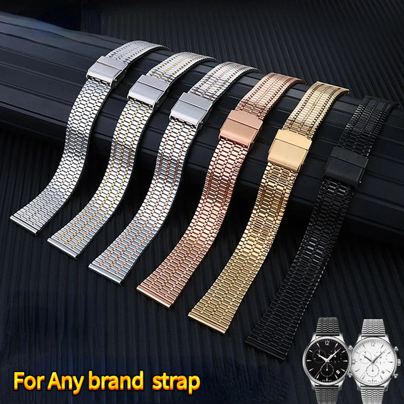 Quick Release Thin Stainless steel metal men's women's watchband 18mm 20mm 22mm For Longines TISSOT Casio watch Strap bracelet