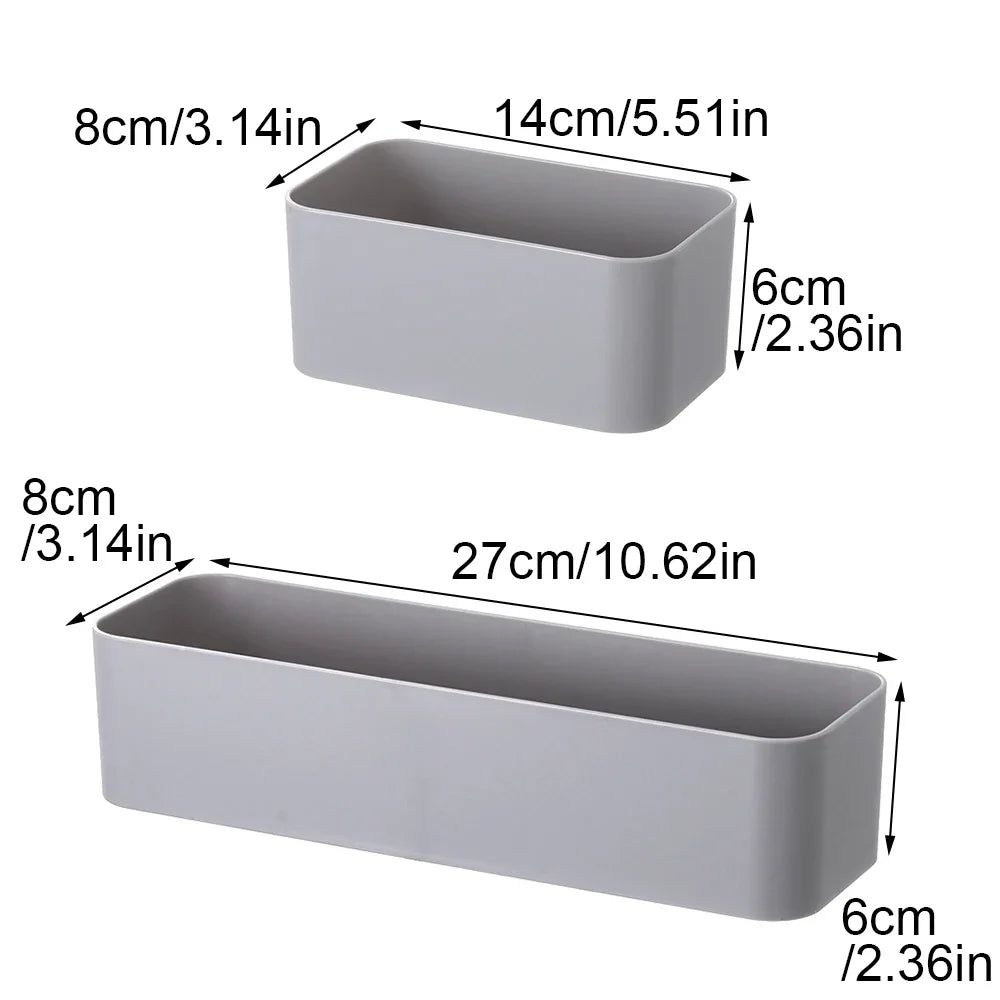 Wall Mounted Cosmetic Storage Box Bathroom Storage Rack Wall Shelf Adhesive Hanger Organizer Remote Control Holder Home Decor