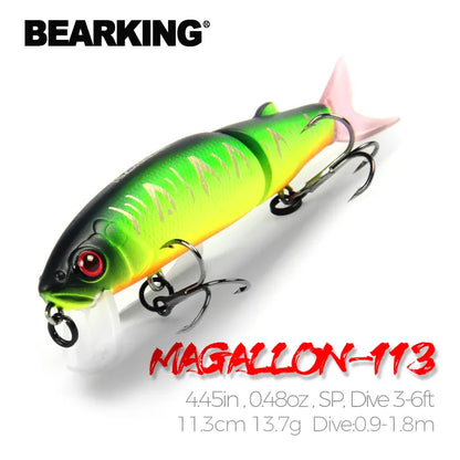 Bearking 11.3 cm 13.7g leurre de pêche chaude vairon qualité appât professionnel appât de natation appât articulé équipé crochet noir ou blanc