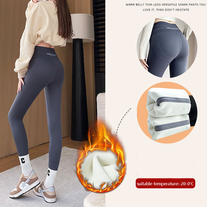 Leggings épais en polaire pour femmes, pantalon de requin, taille haute, serré, slim, contrôle du ventre, fesses, pantalon de Yoga amincissant, hiver -20 à 5