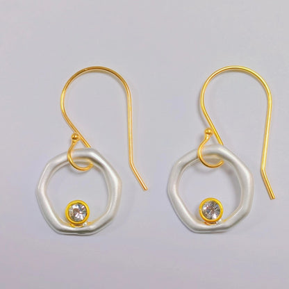 Irregular Circles Eardrops Rhinestone Sweet