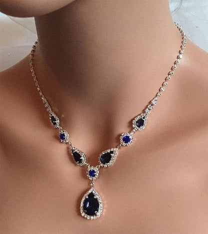 Blue Zirconia Necklace For Women