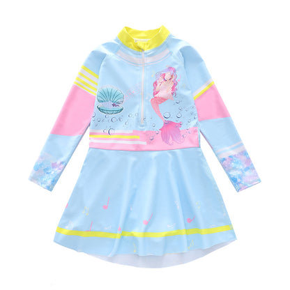 Nouveau Maillot de bain enfant style robe femme maillot de bain à manches longues Boxer