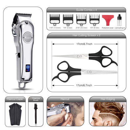 Män hår trimmer 3 i 1 IPX7 vattentät skägg trimmer Grooming Kit trådlös hår Clipper för kvinnor och barn LED Visa USB återuppladbar Amazon förbjudad