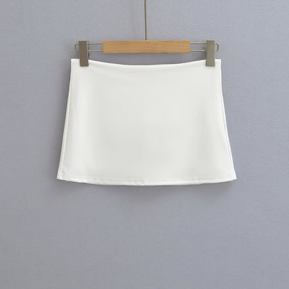 Women's Low Waist Hip Skirt - Spandex Anti-Exposure Design