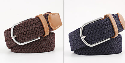 Women's Canvas Student Casual Stretch Braided Needle Buckle Belt - Youthful Confidence