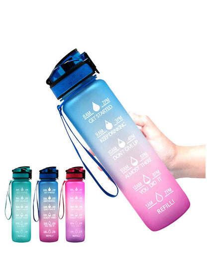 Genomskinlig flaska vattenflaska 1000 ml flaska Kawaii flaska Bpa gratis infusionsanordning Plast Mjölk Sport Klarvatten flaska Kawaii Cup