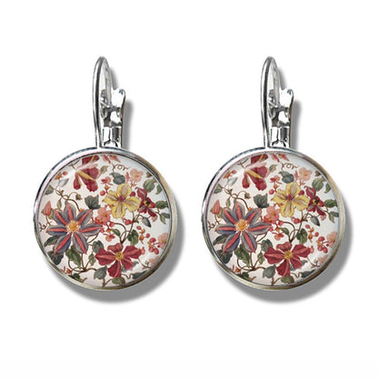 Mandala Art Picture Earrings Crystal Yoga Earrings