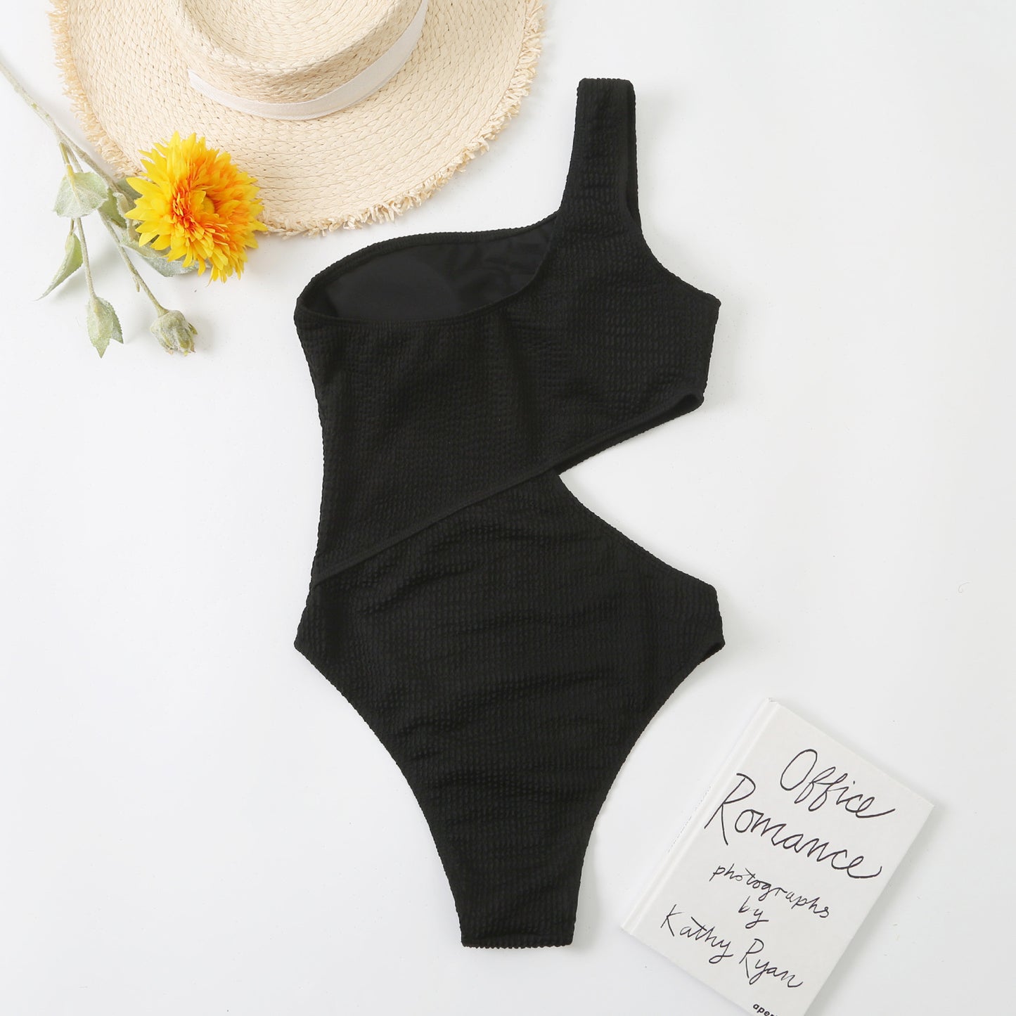 Baddräkt Dam One Piece Bikini Enfärgad One Shoulder Baddräkt