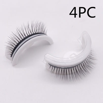 Återanvändbara 3D Mink Lashes naturliga falska ögonfransar Självhäftande falska limmar fria lass Makeup ögonfrans Extens Silk ögonfransar