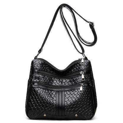 Multi-compartment Woven Single Shoulder Messenger Bag