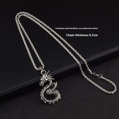 Fashion Jewelry Dragon Sword Pendant Necklace Paved Black Color Jewelry For Men Boy Christmas Gifts