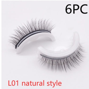 Återanvändbara 3D Mink Lashes naturliga falska ögonfransar Självhäftande falska limmar fria lass Makeup ögonfrans Extens Silk ögonfransar