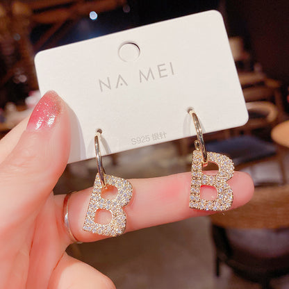 European And American Personality Fashion Temperament Super Amphibole Zircon Earrings