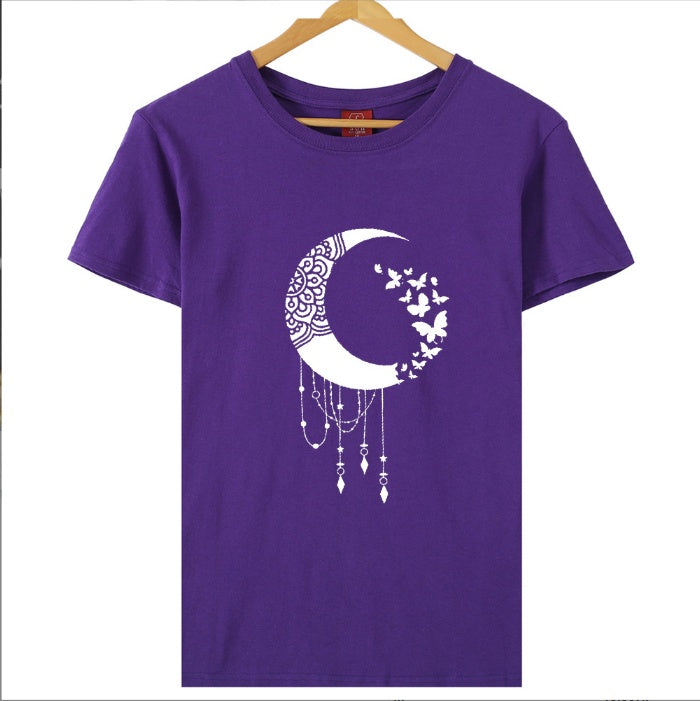 Casual Cartoon Character English Print Women's T-shirt