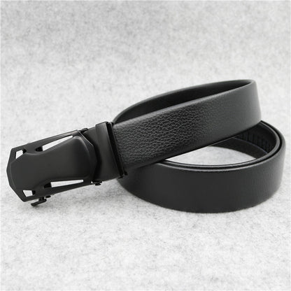 Ceinture à cliquet en cuir microfibre, boucle automatique réglable, ceintures noires pour hommes