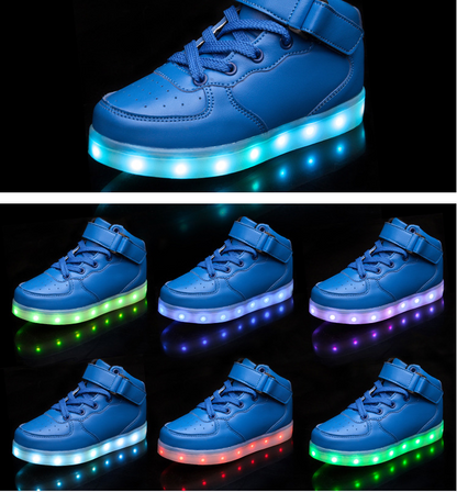 Chaussures de lampe fluorescentes pour enfants, chargement Usb coloré