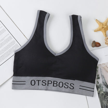 Sports Yoga Breathable Vest Women Tube Top Letter Underwear