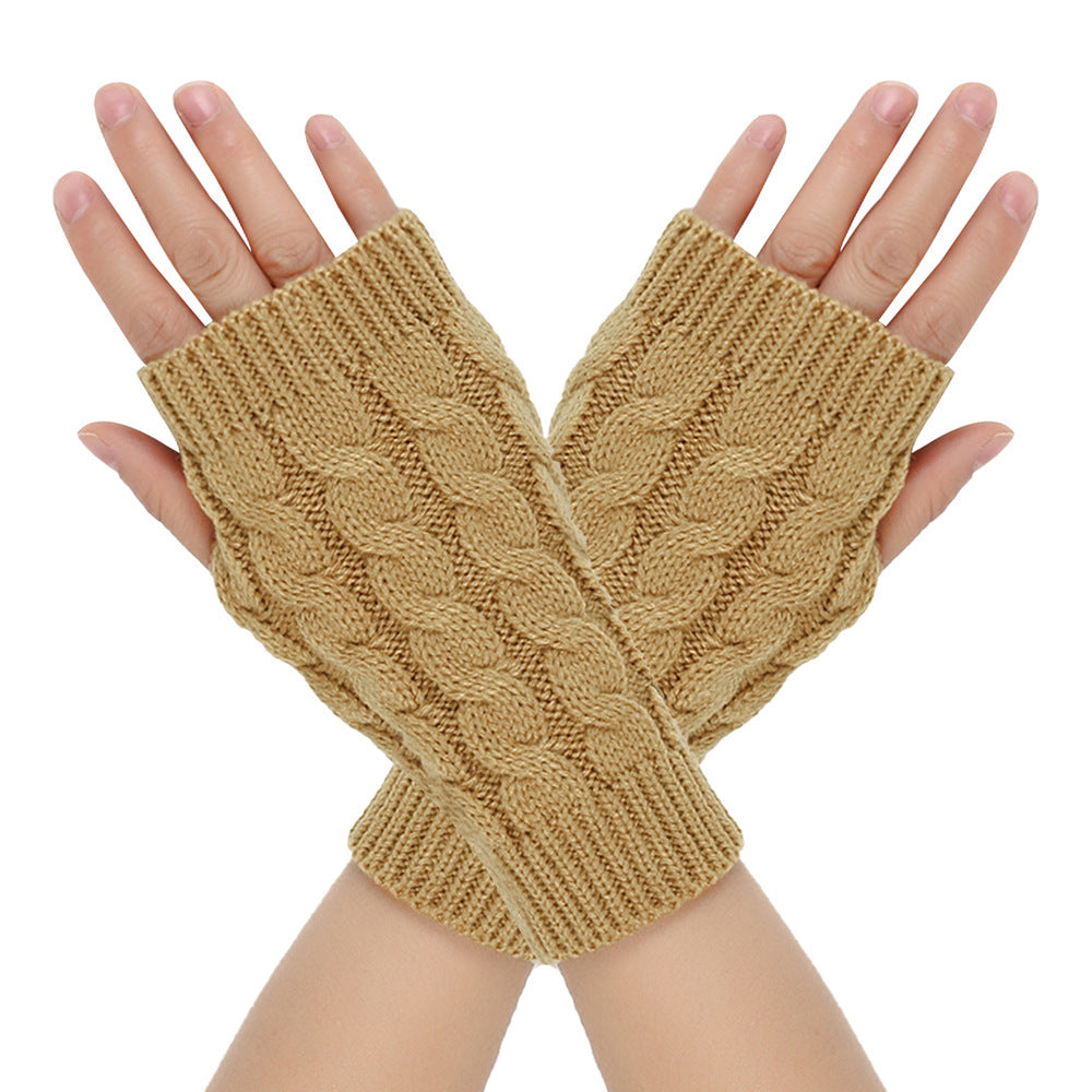 Warm Wool Gloves Winter Men's Open Finger