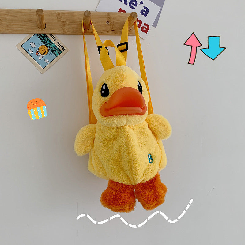 Sac à dos pour enfants, petit canard jaune, sac de décoration pour fille, peluche