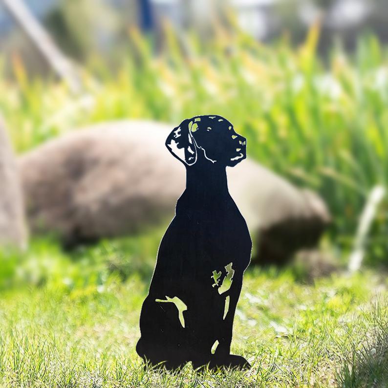 Metal Dog Silhouette Garden Patio Decoration