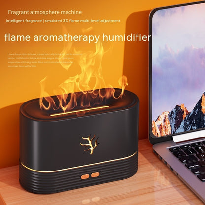 Flamluftfuktare USB Smart Timing LED Elektrisk Aroma Diffuser Simulering Fire Night Lamp Heminredning