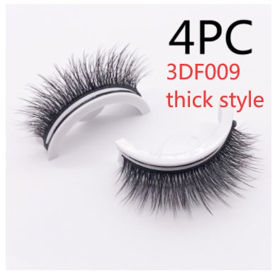 Återanvändbara 3D Mink Lashes naturliga falska ögonfransar Självhäftande falska limmar fria lass Makeup ögonfrans Extens Silk ögonfransar