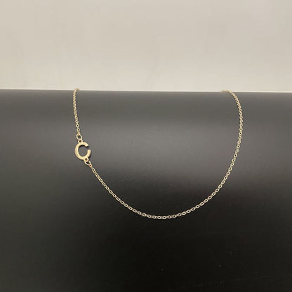 Initial Necklaces For Women, Dainty Gold Letter Necklace 14k Gold Plated Sideways Initial Necklace Cute Name Simple Choker Necklaces For Women Trendy Jewelry Gifts