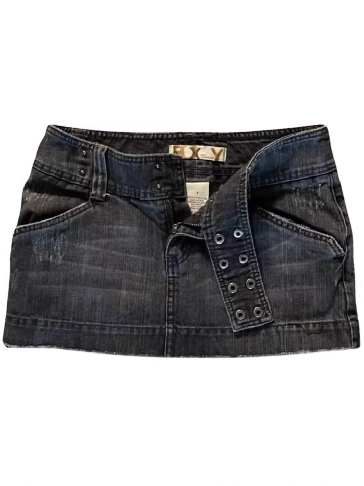 Womens Low-rise Denim Skirt For Summer