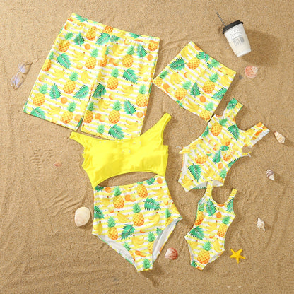 Maillot de bain parent-enfant Pantalon de plage à séchage rapide Maillot de bain mi-enfant