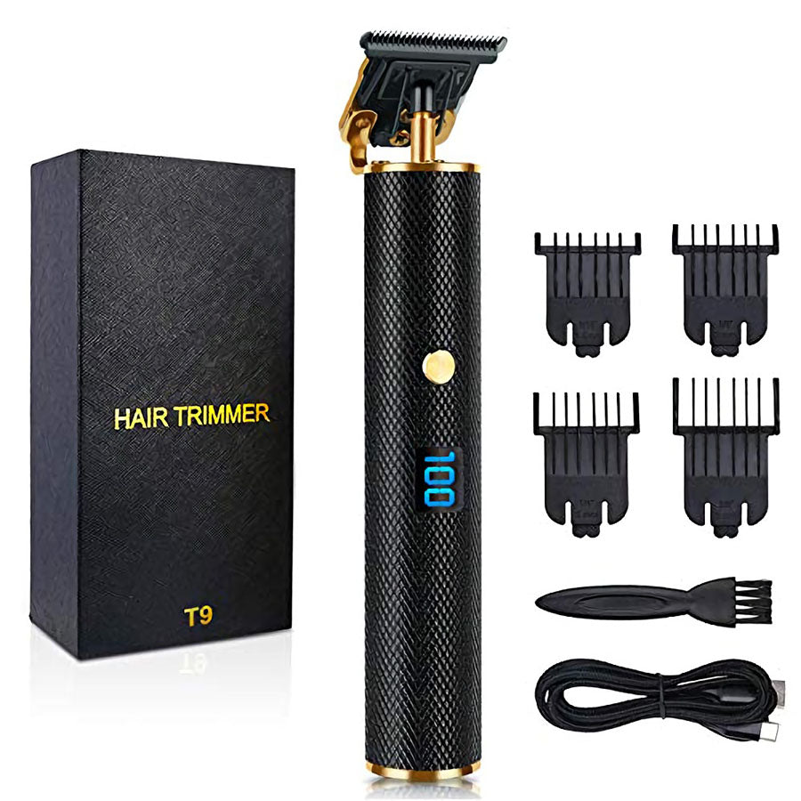 Män hårklippers, Professionell outliner hår trimmer trådlös, Herrs skägg trimmer, Trådlöst hår klippningssats för Barbers, USB återuppladbar, svart och guld Amazon Plattform förbjudad