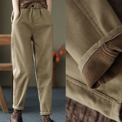 Fashion Girl With Velvet Harem Pants
