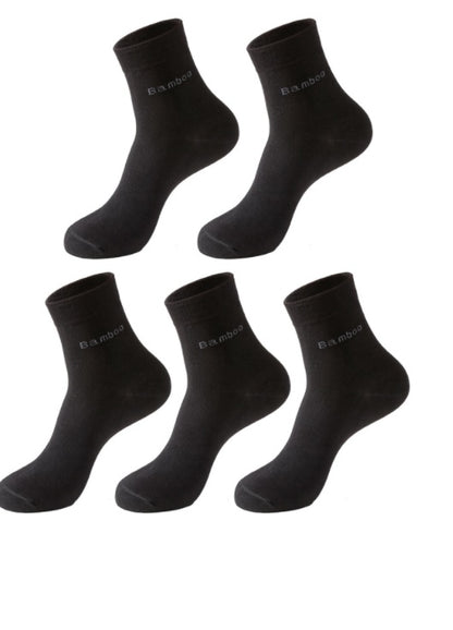 Chaussettes chaussettes de couleur unie chaussettes mi-tube en fibre de bambou pour hommes