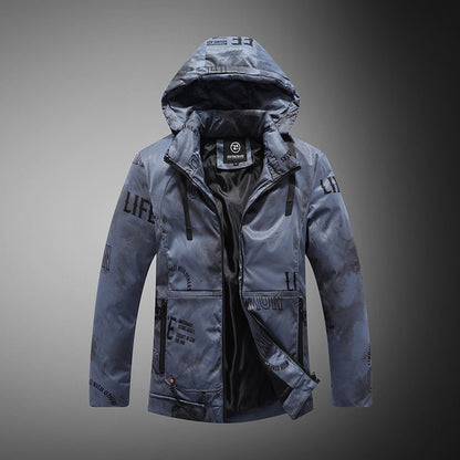 Veste d'hiver pour hommes avec motif en velours