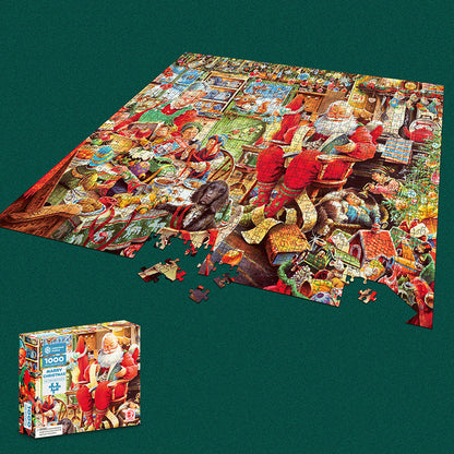 1000 Pieces Decompression Jigsaw Puzzles Christmas Santa Claus Paper Assembling For Adults Kids