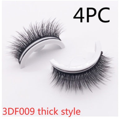 Återanvändbara 3D Mink Lashes naturliga falska ögonfransar Självhäftande falska limmar fria lass Makeup ögonfrans Extens Silk ögonfransar