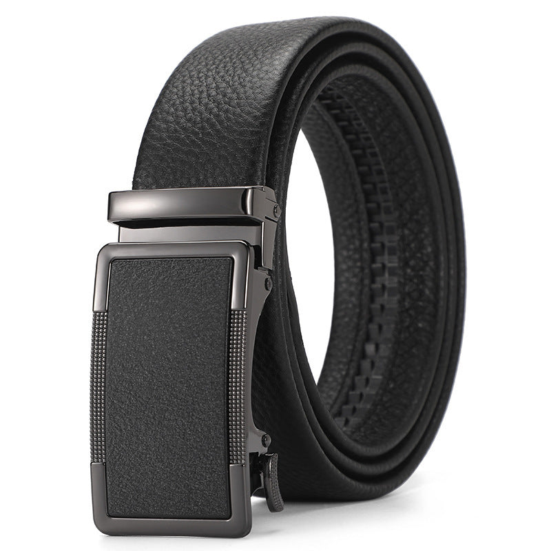 Men's Genuine Leather Automatic Pure Leather Belt - Authentic Confidence